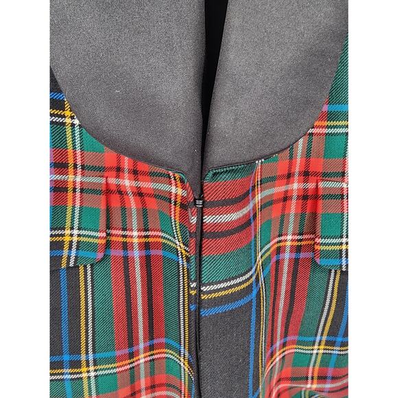 J. Peterman Royal Stewart Tartan Plaid Tuxedo Blazer Women’s Size 12 - Picture 4 of 10